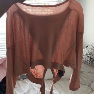 Zara Knit Oversized Crop Top with tie around